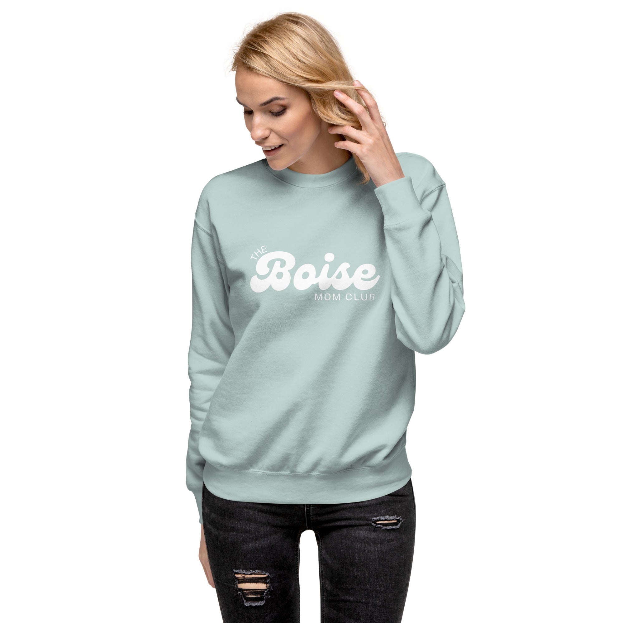 The Boise Mom Club Sweatshirt- White Print